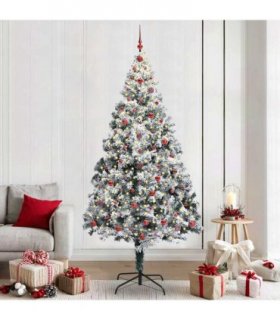 vidaXL Artificial Christmas Tree White 240 cm PVC and Plastic