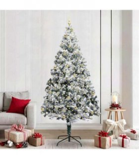 vidaXL Artificial Christmas Tree White 240 cm PVC and Plastic