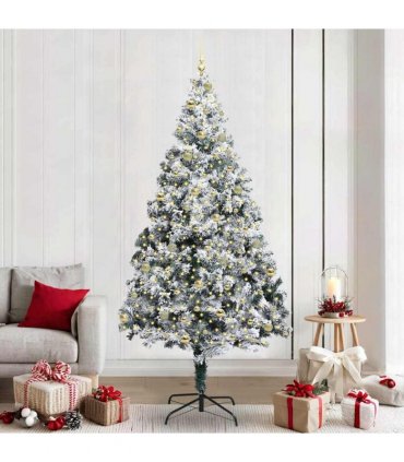 vidaXL Artificial Christmas Tree White 240 cm PVC and Plastic