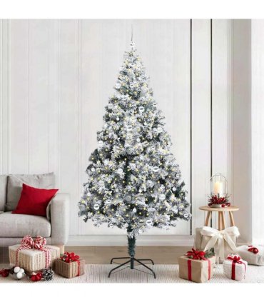vidaXL Artificial Christmas Tree White 240 cm PVC and Plastic