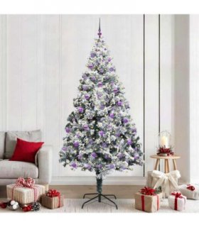 vidaXL Artificial Christmas Tree White 240 cm PVC and Plastic