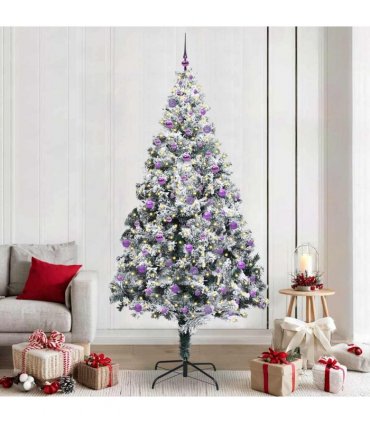 vidaXL Artificial Christmas Tree White 240 cm PVC and Plastic