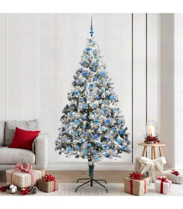 vidaXL Artificial Christmas Tree White 240 cm PVC and Plastic
