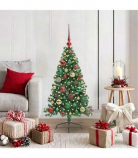 vidaXL Artificial Pre-lit Christmas Tree Green 120 cm PVC