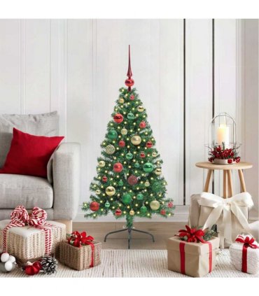 vidaXL Artificial Pre-lit Christmas Tree Green 120 cm PVC