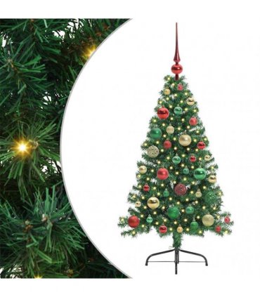 vidaXL Artificial Pre-lit Christmas Tree Green 120 cm PVC