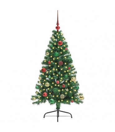 vidaXL Artificial Pre-lit Christmas Tree Green 150 cm PVC