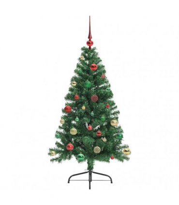 vidaXL Artificial Pre-lit Christmas Tree Green 150 cm PVC