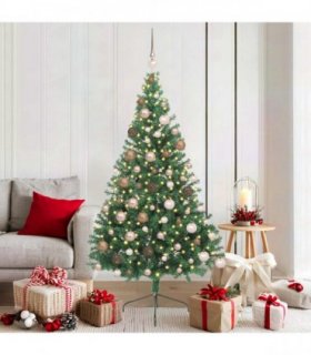 vidaXL Artificial Pre-lit Christmas Tree Green 180 cm PVC