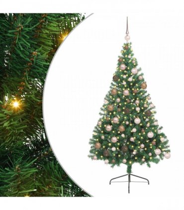 vidaXL Artificial Pre-lit Christmas Tree Green 180 cm PVC