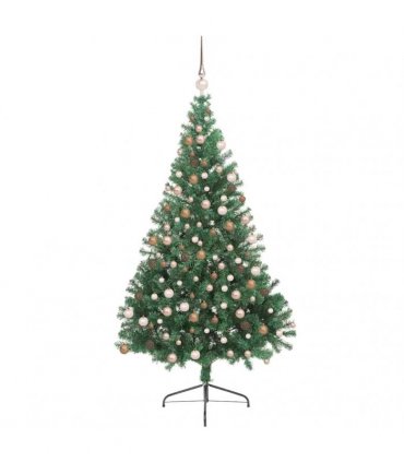 vidaXL Artificial Pre-lit Christmas Tree Green 180 cm PVC