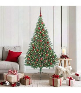 vidaXL Artificial Pre-lit Christmas Tree Green 180 cm PVC