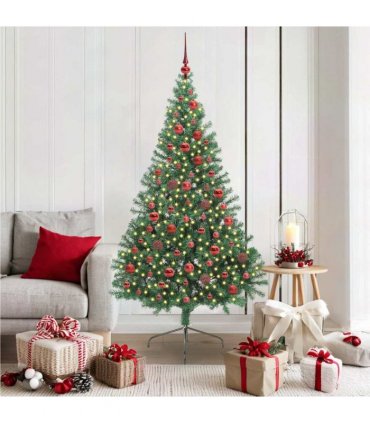 vidaXL Artificial Pre-lit Christmas Tree Green 180 cm PVC