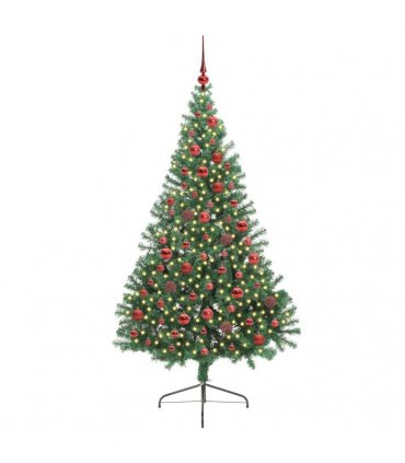 vidaXL Artificial Pre-lit Christmas Tree Green 180 cm PVC