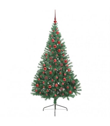 vidaXL Artificial Pre-lit Christmas Tree Green 180 cm PVC