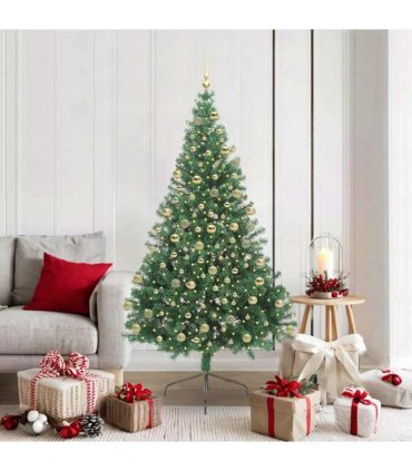 vidaXL Artificial Pre-lit Christmas Tree Green 180 cm PVC