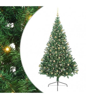 vidaXL Artificial Pre-lit Christmas Tree Green 180 cm PVC
