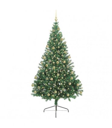 vidaXL Artificial Pre-lit Christmas Tree Green 180 cm PVC
