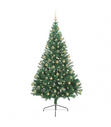 vidaXL Artificial Pre-lit Christmas Tree Green 180 cm PVC