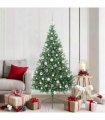 vidaXL Artificial Pre-lit Christmas Tree Green 180 cm PVC