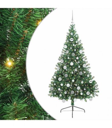 vidaXL Artificial Pre-lit Christmas Tree Green 180 cm PVC