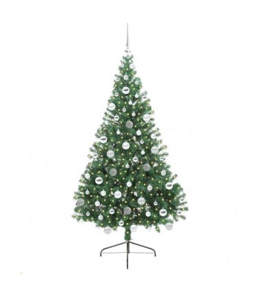 vidaXL Artificial Pre-lit Christmas Tree Green 180 cm PVC