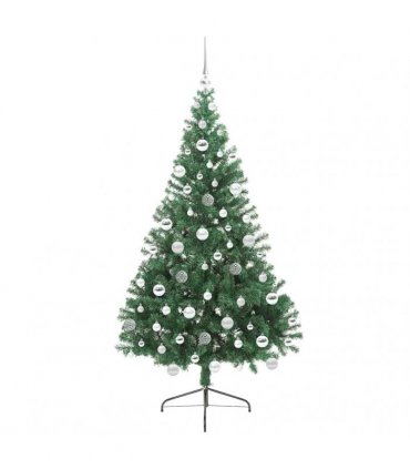 vidaXL Artificial Pre-lit Christmas Tree Green 180 cm PVC