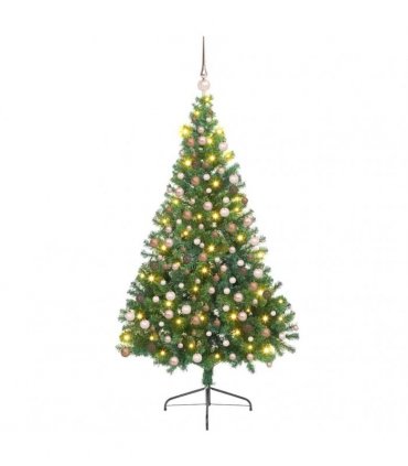 vidaXL Artificial Pre-lit Christmas Tree Green 210 cm PVC