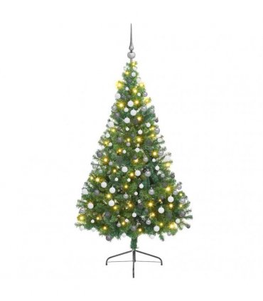 vidaXL Artificial Pre-lit Christmas Tree Green 210 cm PVC