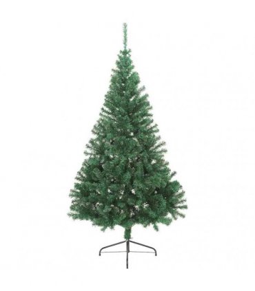 vidaXL Artificial Pre-lit Christmas Tree Green 210 cm PVC