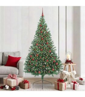 vidaXL Artificial Pre-lit Christmas Tree Green 210 cm PVC