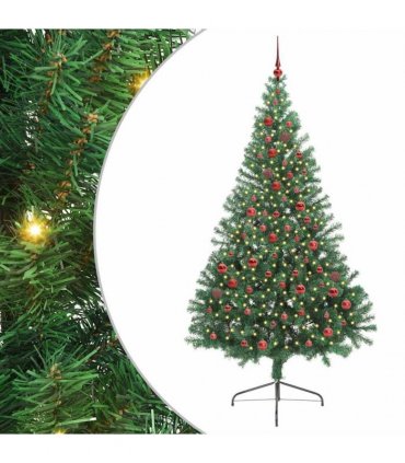 vidaXL Artificial Pre-lit Christmas Tree Green 210 cm PVC