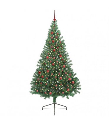 vidaXL Artificial Pre-lit Christmas Tree Green 210 cm PVC