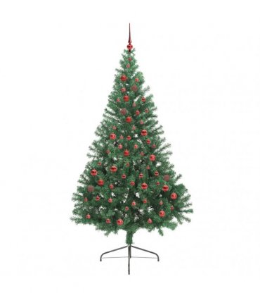 vidaXL Artificial Pre-lit Christmas Tree Green 210 cm PVC