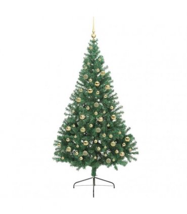 vidaXL Artificial Pre-lit Christmas Tree Green 210 cm PVC