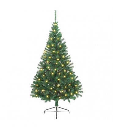 vidaXL Artificial Pre-lit Christmas Tree Green 240 cm PVC