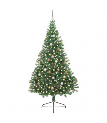 vidaXL Artificial Pre-lit Christmas Tree Green 240 cm PVC