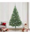 vidaXL Artificial Pre-lit Christmas Tree Green 240 cm PVC