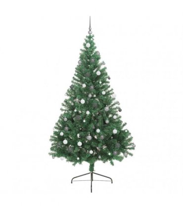 vidaXL Artificial Pre-lit Christmas Tree Green 240 cm PVC