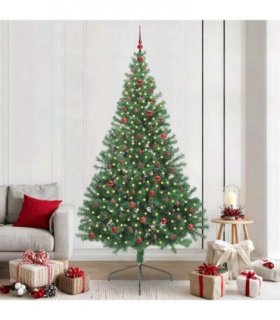 vidaXL Artificial Pre-lit Christmas Tree Green 240 cm PVC