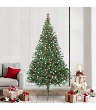 vidaXL Artificial Pre-lit Christmas Tree Green 240 cm PVC