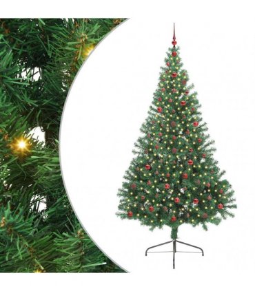 vidaXL Artificial Pre-lit Christmas Tree Green 240 cm PVC