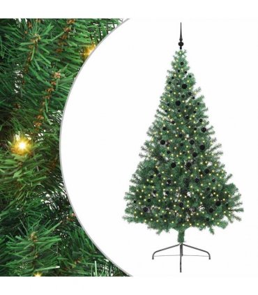 vidaXL Artificial Pre-lit Christmas Tree Green 240 cm PVC