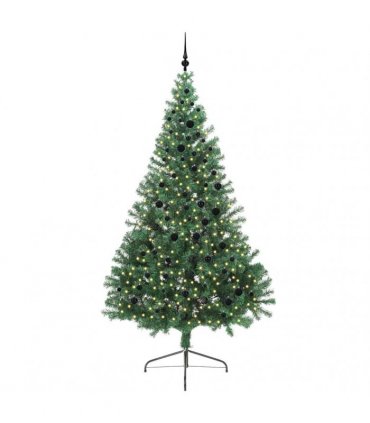 vidaXL Artificial Pre-lit Christmas Tree Green 240 cm PVC