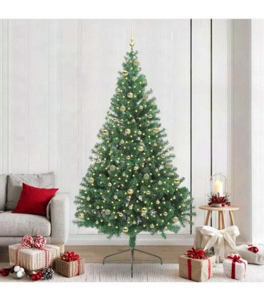 vidaXL Artificial Pre-lit Christmas Tree Green 240 cm PVC