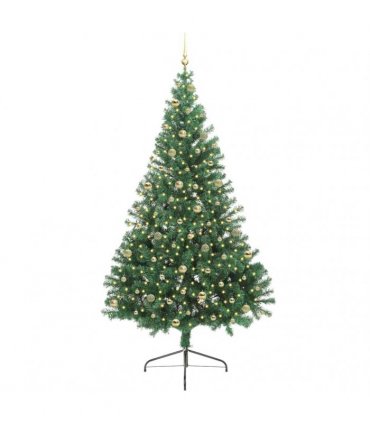 vidaXL Artificial Pre-lit Christmas Tree Green 240 cm PVC