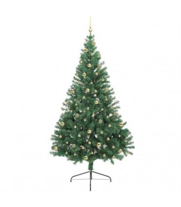 vidaXL Artificial Pre-lit Christmas Tree Green 240 cm PVC
