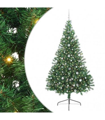 vidaXL Artificial Pre-lit Christmas Tree Green 240 cm PVC