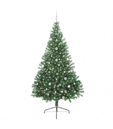 vidaXL Artificial Pre-lit Christmas Tree Green 240 cm PVC