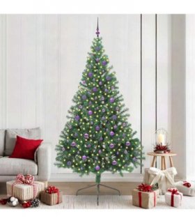 vidaXL Artificial Pre-lit Christmas Tree Green 240 cm PVC